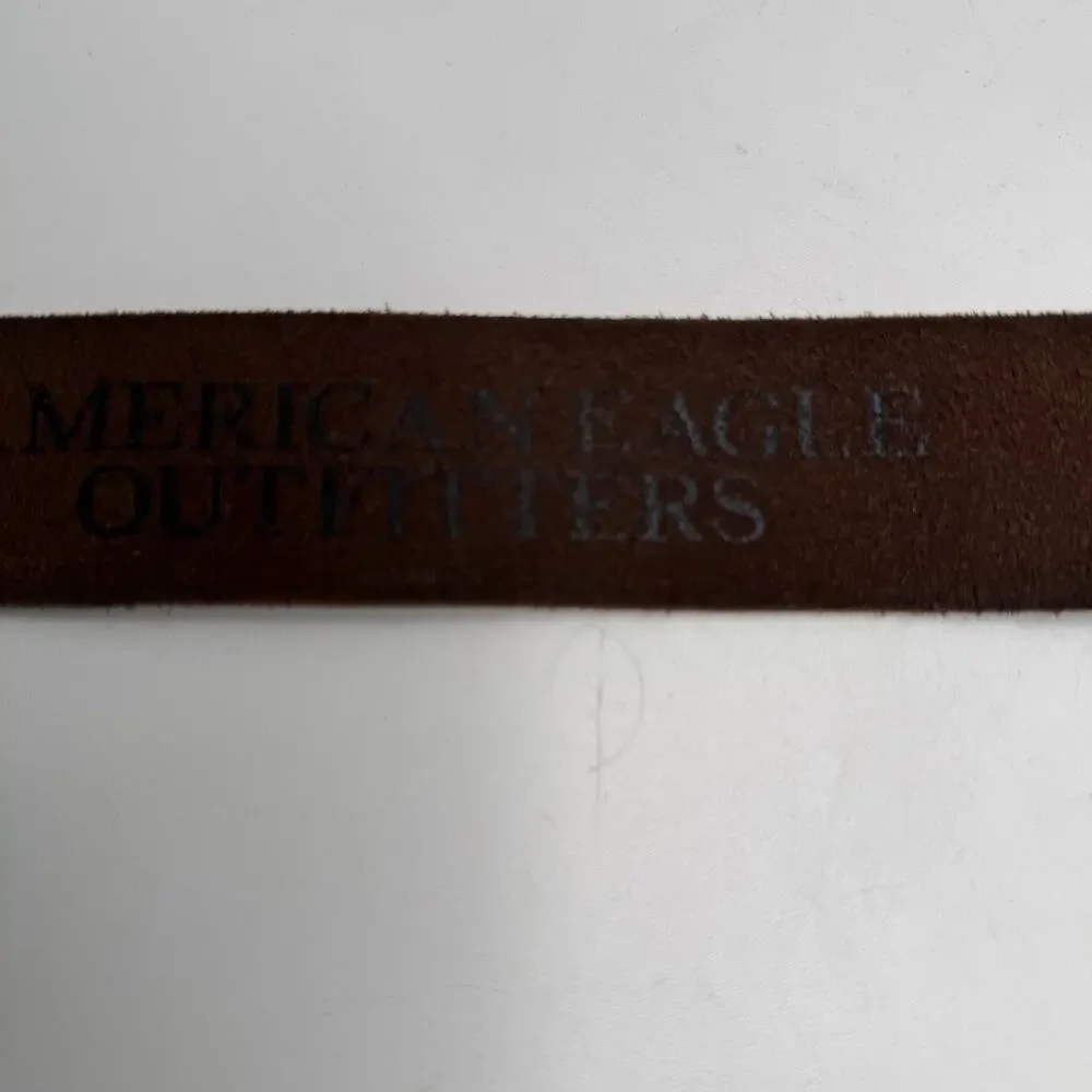 Vintage American Eagle Belt Mens Genuine Leather Brown  Y2K Sz 38